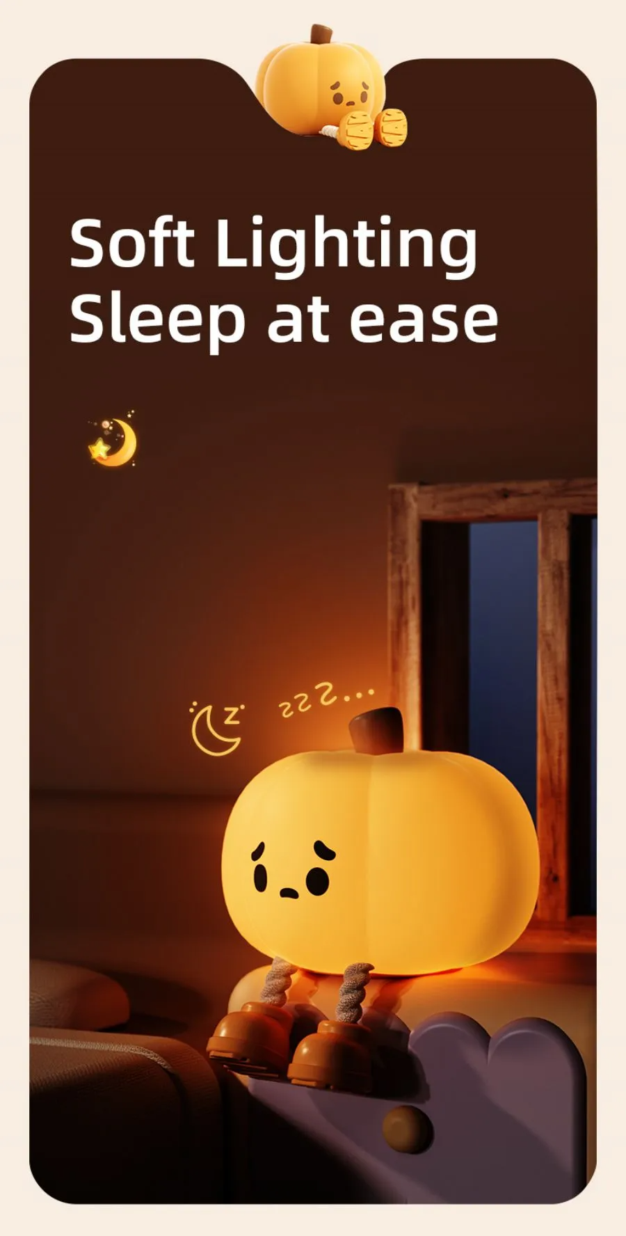 Silicone Pumpkin Night Light