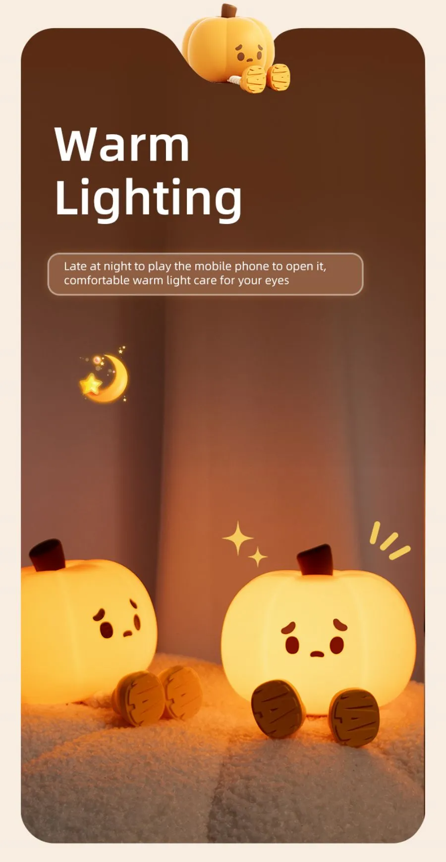 Silicone Pumpkin Night Light