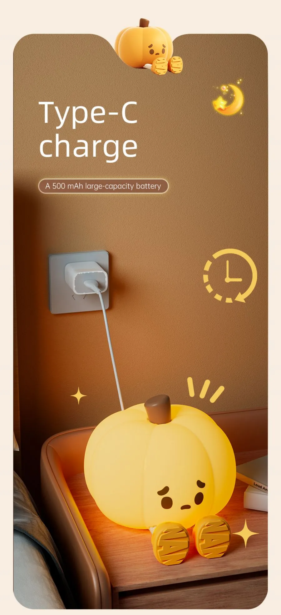 Silicone Pumpkin Night Light