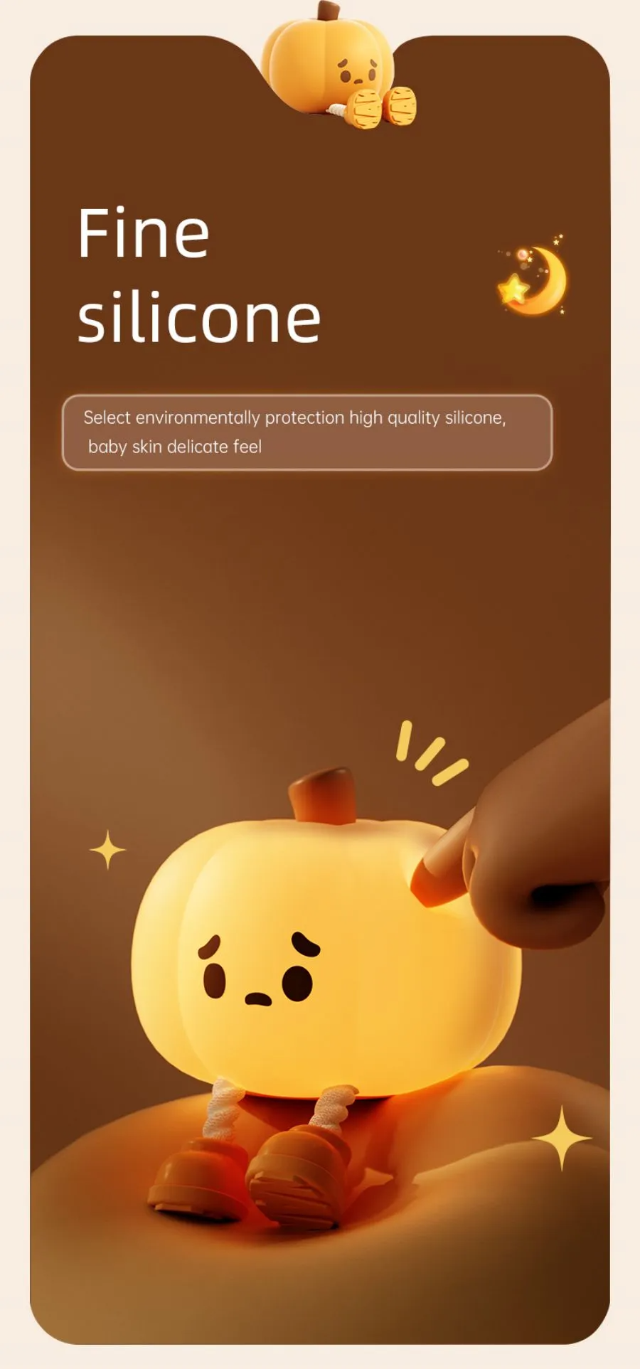 Silicone Pumpkin Night Light