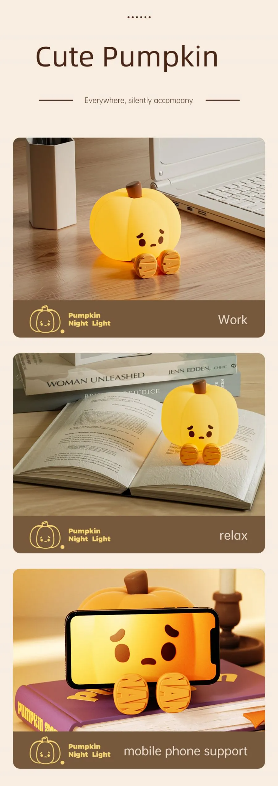 Silicone Pumpkin Night Light