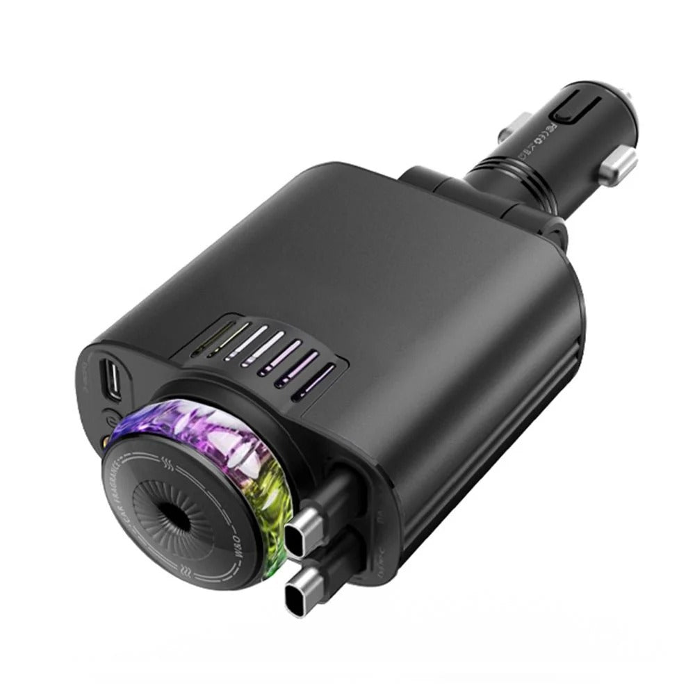 5-in-1 Starlight Car Charger | RGB Light & Perfume Diffuser