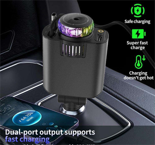 5-in-1 Starlight Car Charger | RGB Light & Perfume Diffuser